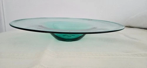 Vintage MCM Blenko Glass 878 Large Centerpiece Bowl 17 inches Green W/label