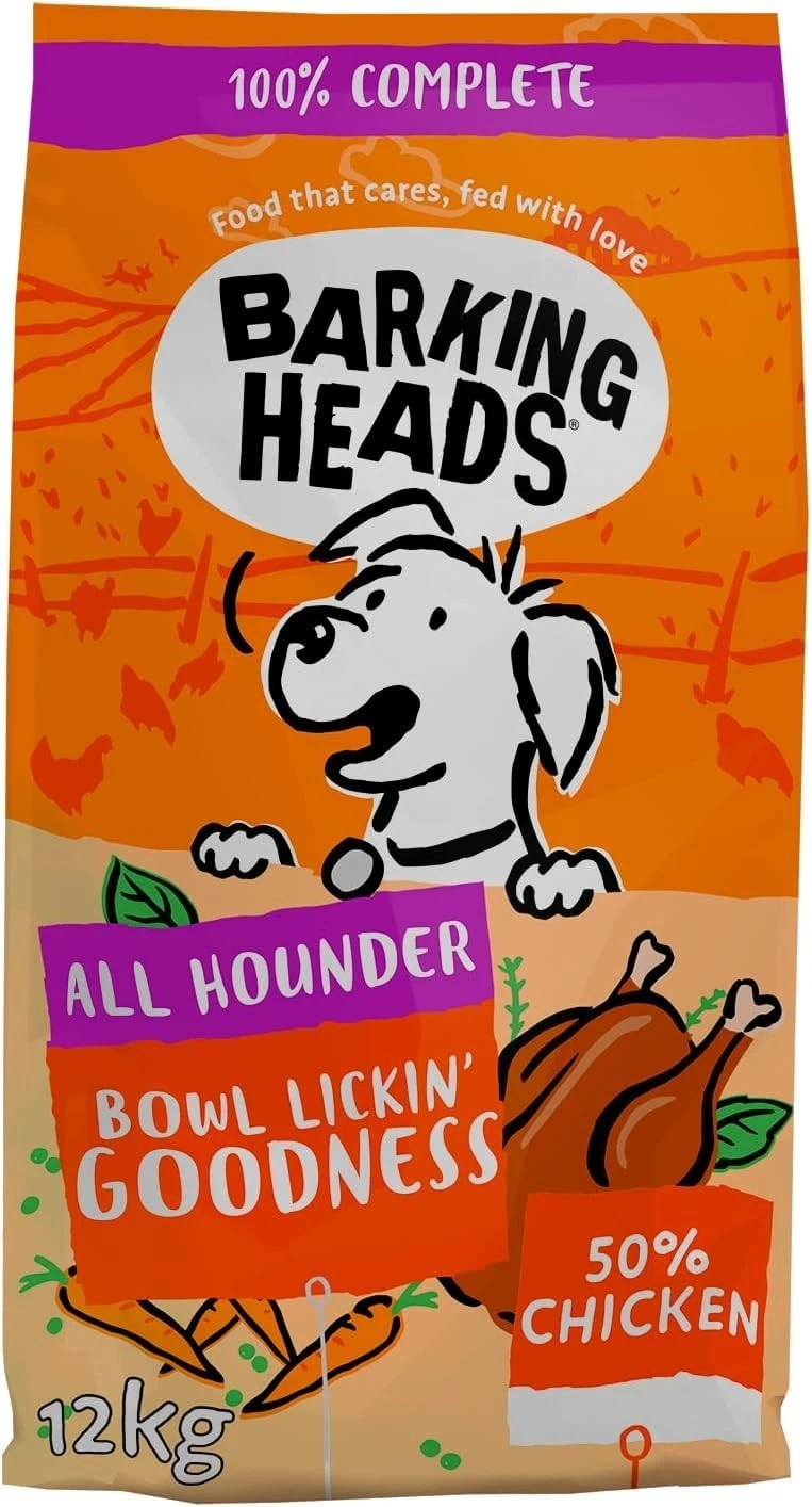 Barking Heads Complete Dry Dog Food 12kg - Adult All Hounder Bowl Lickin'