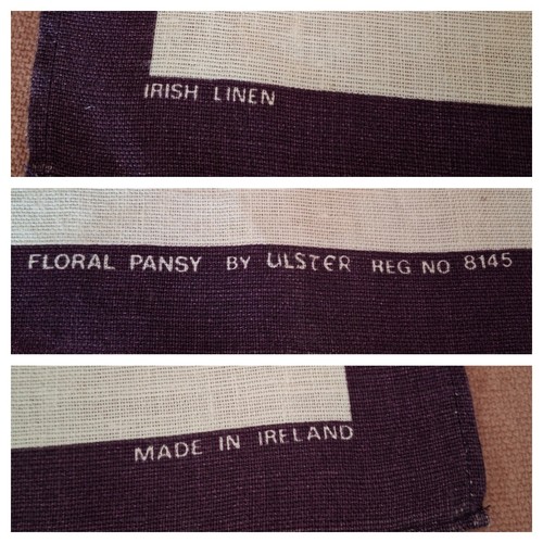 Vintage Ulster Weavers 'Floral Pansy' Tea Towel, Irish Linen, Made in Ireland - Picture 5 of 7