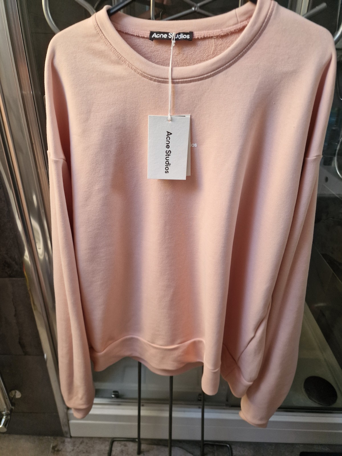 ACNE STUDIOS FW 22 Oversized Crew Neck Logo Stamp Sweatshirt Size Small RRP £275 image 2