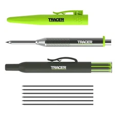 Construction Pencil Set Deep Hole Marker TRACER Pro Metal with Holster 6 Lead