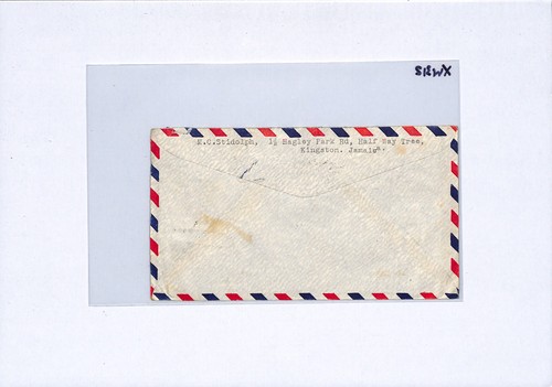 JAMAICA KGVI 6d Block Cover *CLIPPER* Air Mail Kingston THOS COOK London XW312 - Picture 11 of 14
