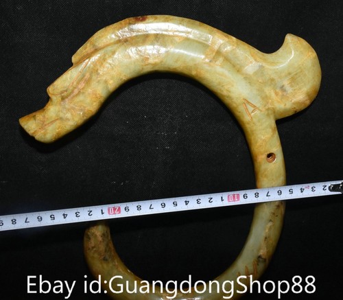 10,4" alter chinesischer Hongshan Kultur Hetian Jade geschnitzt Schwein Drache Tier Anhänger - Bild 5 von 9