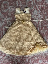 Graduation Party Dress Golden, Lined Up Gold Roses And Jems: Size 36