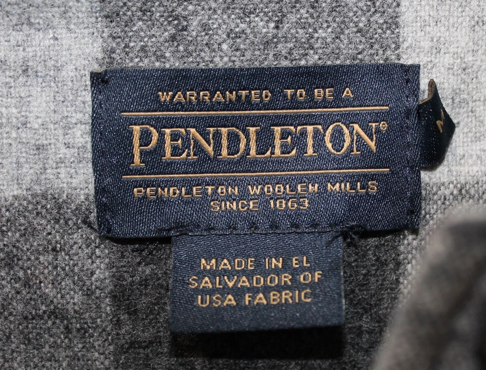 Pendleton Women's Virgin Wool Hoodie Shirt Jacket Gray Plaid Button Up Medium - Image 4 of 4