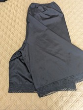 Vintage Vanity Fair Bloomers Xl Black Nylon Lace Pettipants Sissy Vtg Lingerie