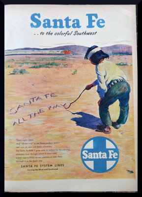 Chico Santa Fe Lines Vintage 1946 Ad Magazine Print Railroad Train Travel RR