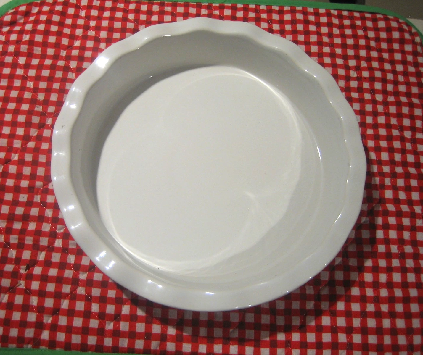 NEW NWT 9 INCH GOOD COOK RED RUFFLED EDGE STONEWARE PIE PLATE FREE US SHIP