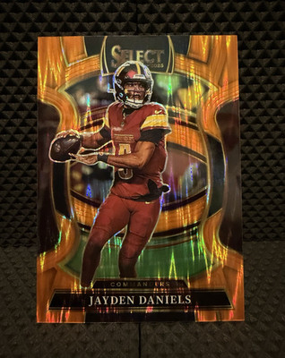 Panini 2025 Select Concourse Jayden Daniels #88 Orange Shock Prizm /499