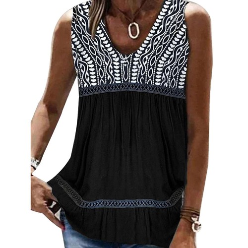 Vest T-Shirt Tees Tank Topscami Loose Sleeveless Women Summer Plus Size * - Zdjęcie 3 z 12