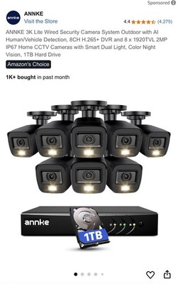 ANNKE 3K Lite Wired Security Camera System Outdoor with Al Human/Vehicle Detecti