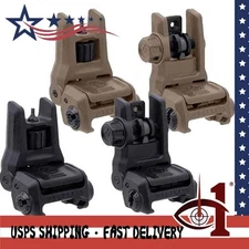 NEW Gen III Flip Up Sights Front & Rear Black Polymer 20mm Picatinny Mount