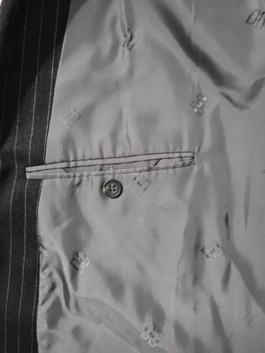 DAKS Blazer Jacket Wool Mens Vintage Size 48 Black Grey Country Striped £595 RRP - Imagen 9 de 13