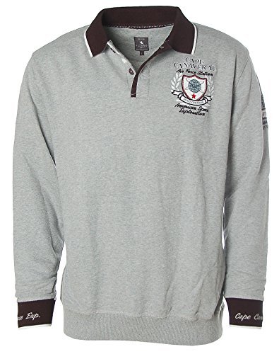 John Brad Sweatshirt Pullover Polokragen M Grau Melange Cape Canaveral X5063-image