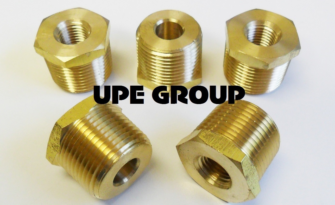 BRASS HEX BUSHING REDUCING NPT THREADS PIPE FITTING 3/4 MALE X 1/4 FEMALE  QTY 5