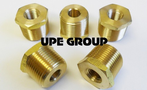 BRASS HEX BUSHING REDUCING NPT THREADS PIPE FITTING 3/4 MALE X 1/4 FEMALE QTY 5