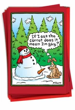 B5769 Pack of Of 12 Eat the Carrot Christmas Joke Cards with Envelopes xmas