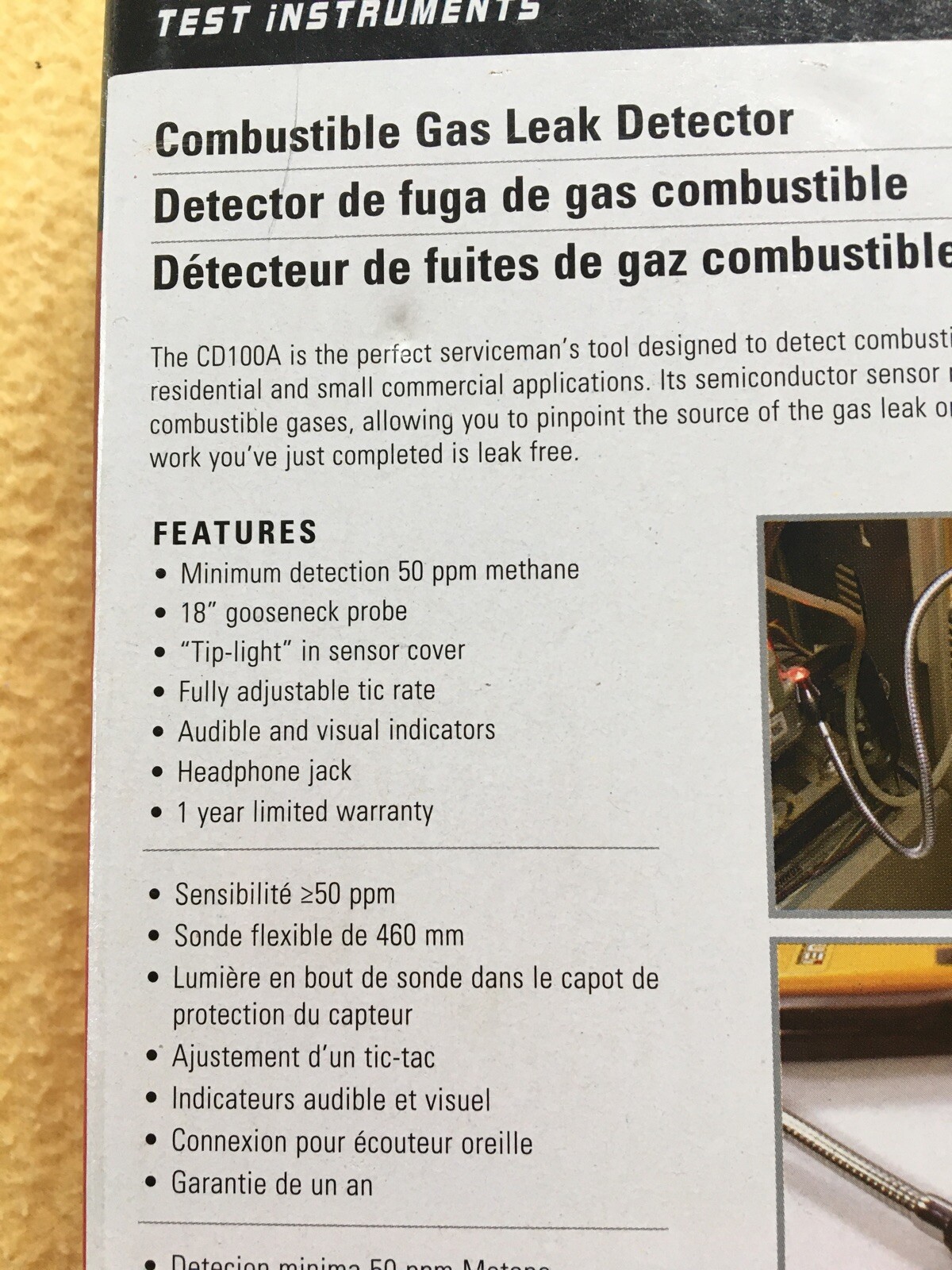 UEI CD100A Combustible Gas Leak Detector New eBay