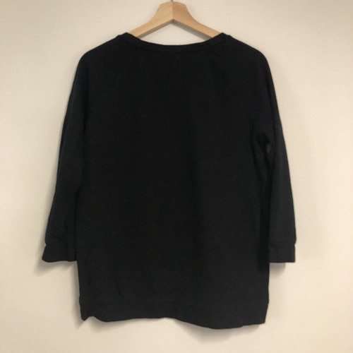 LOFT Black Sweatshirt Womens Size Medium Beaded Bird Tassel Details - Picture 3 of 4
