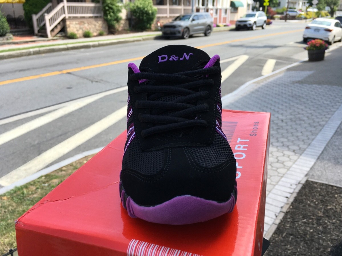 Womens D&N Black & Purple Athletic Sports Sneakers Style QX Womens D&N Black & Purple Athletic Sports Sneakers Style QX
