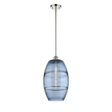 Innovations 516-1S Vaz 1Lt 10" Stem Mini Pendant, PN/Blue - 516-1S-PN-G557-10BL