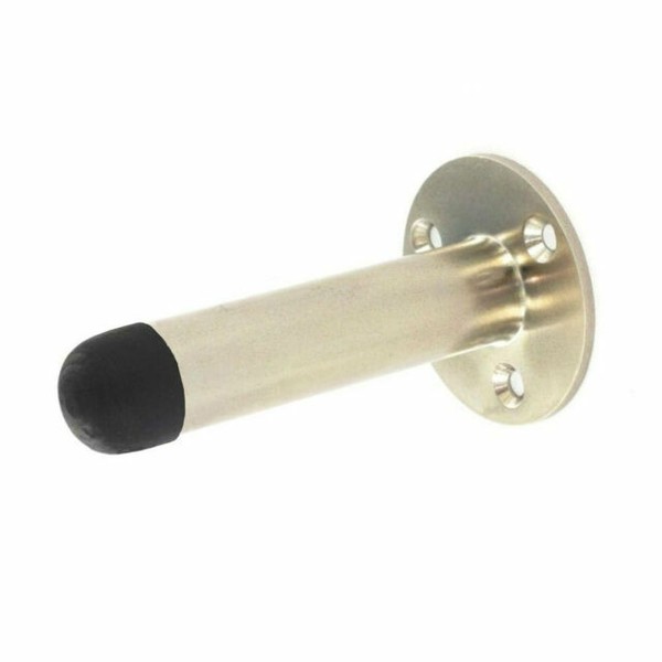 2 X 3" Brushed Nickel Satin Projection Skirting Board Door Stop Rubber