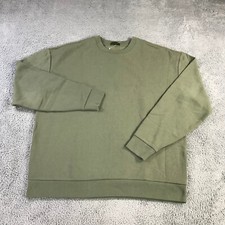 NUUDS Sweater Womens Small Cozy Knit Oversized Sweatshirt Crew Neck Green