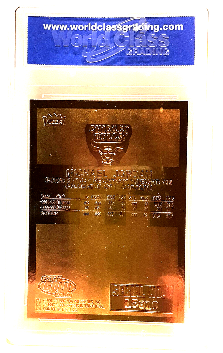 MICHAEL JORDAN 1998 PRISM HOLO REFRACTOR SIGNATURED 23KT GOLD CARD