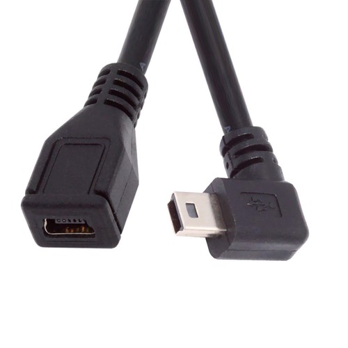 CY Mini USB 5Pin Right Angled 90 Degree Male to Female Extension Cable 30cm - Picture 9 of 9