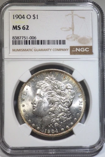 1904-O Morgan Silver Dollar NGC graded MS 62