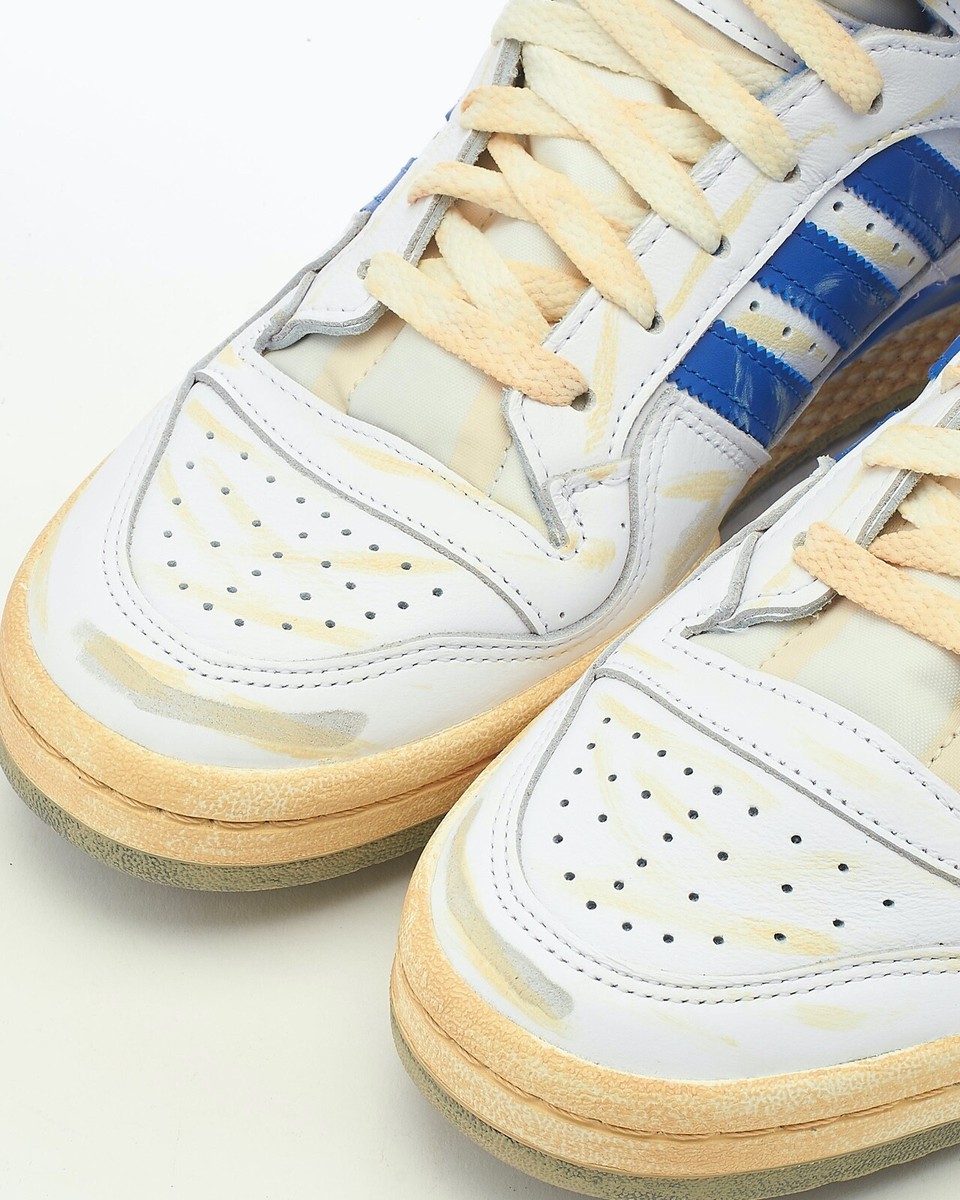 靴 natsu Adidas Originals Forum 84 HI AEC Vintage Distressed Blue 13
