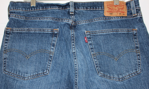 Levis 505 Jeans Mens 36x30 Straight Leg Denim Cotton Medium Wash - Afbeelding 4 van 7