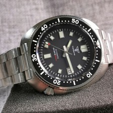 NH35A 44mm Tandorio Black Dial Bracelet Automatic Steel Diving Mens Watch 20ATM