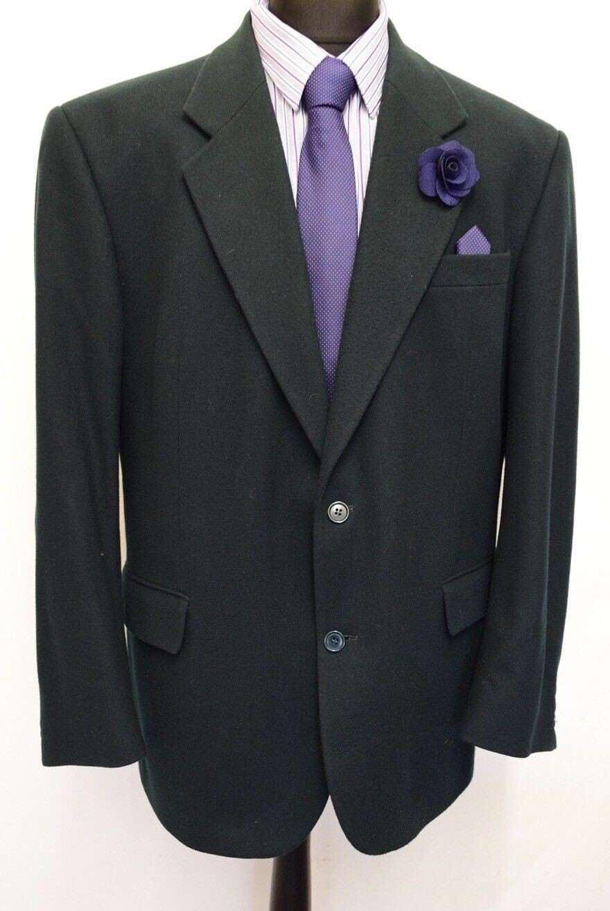 MS1845 DEBENHAMS MEN'S GREEN DOESKIN BLAZER JACKET SIZE L / 43 UK