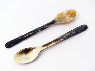 2 Stück Horn Esslöffel 17 cm Hornlöffel real horn spoon echt Rinderhorn