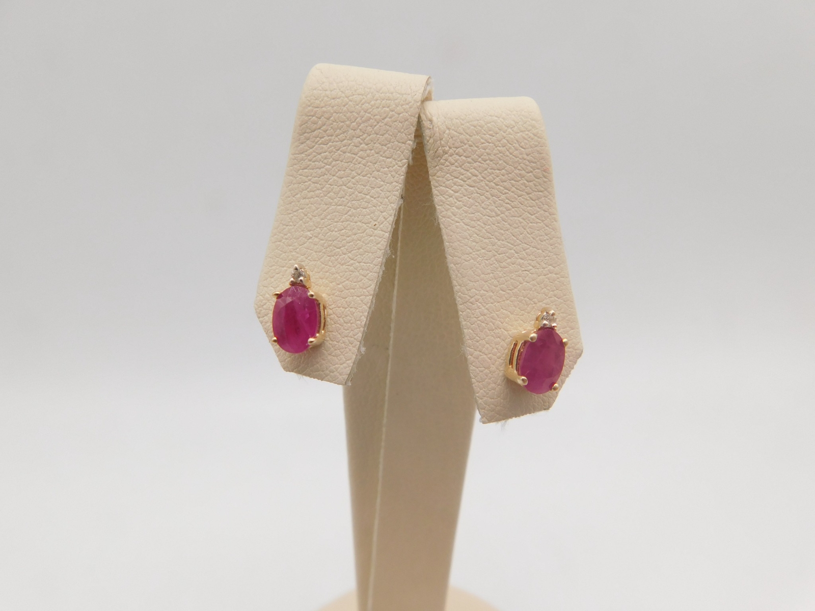 SWEET 14K SOLID YELLOW GOLD DIAMOND RUBY STONE PO… - image 3