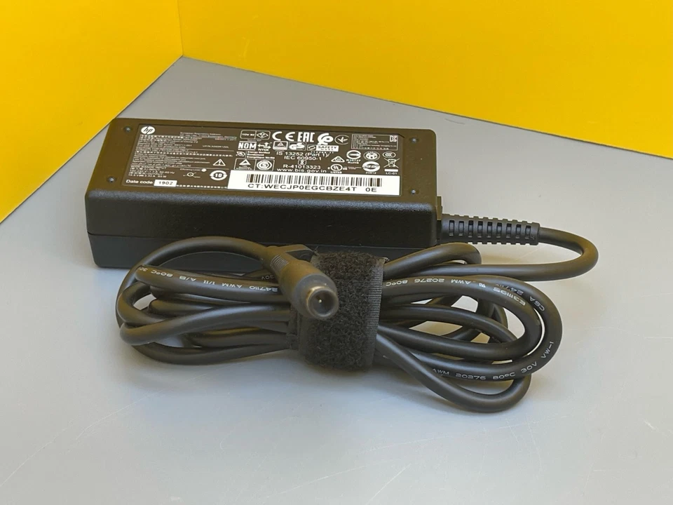 HP 65 Watt 65W Netzteil Original PPP009C D 756413-002 7,4 x 5,0 mm mit Netzkabel - Bild 3 von 3