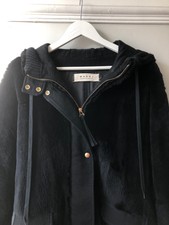 Ln Fur Marni (2012) Hooded Coat. Black. Size 42 M/l. Made In Italy (excellent)