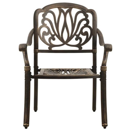 NNEVL 3 Piece Bistro Set Cast Aluminium Bronze - Picture 5 of 10