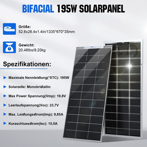 1180W Solaranlage Hybrid Kit 400W Windgenerator Solarmodule mit 2*100AH LiFePO4 - Bild 4 von 11