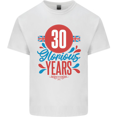 Glorious 30 Years 30th Birthday Union Jack Flag Mens Cotton T-Shirt Tee Top