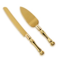 Gold Elegant Cake Knife and Server Set, Cake Server and Knife Set of 2