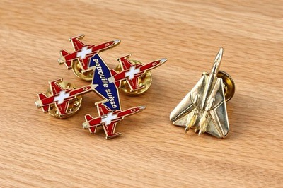 Patrouille Suisse Pin + F14 Tomcat Jet Pin Metall Flugzeug Sammlung