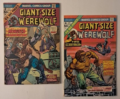 Giant-Size Werewolf #2 & 4 ( Frankenstein & Morbius vs Werewolf!) 1974