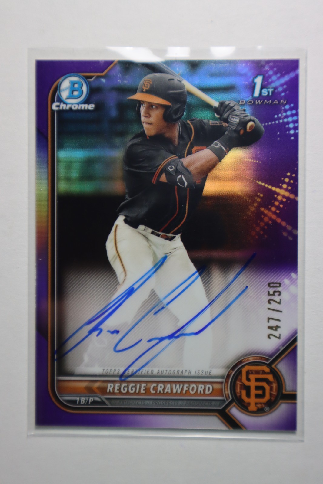 2022 Bowman Chrome Reggie Crawford Auto #CDA-RC Purple Refractor /250