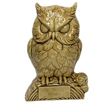 Vintage Owl Ceramic Coin Bank "Be Wise Save" Bird Home Decor No Stopper