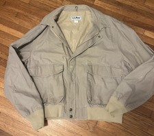 Vintage 1980s LLBean Canvas Bomber Jacket Made In USA Size XL