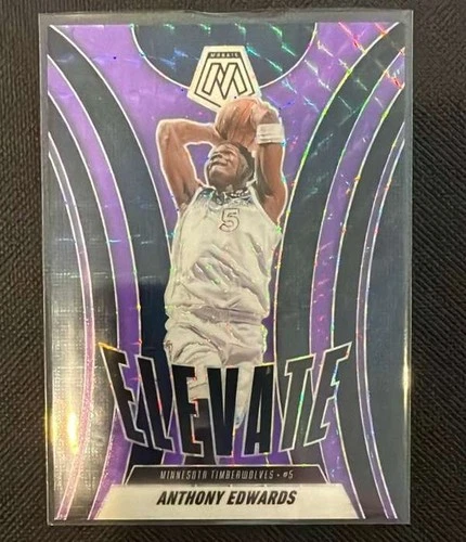 2024-25 Panini Mosaic - Elevate Mosaic Purple Fluorescent #3 Anthony Edwards