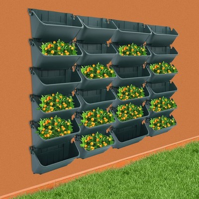 24 Pieces Wall-mounted Planters Vertical Garden Planter Wall Hanging Flower Pot