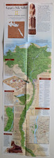 National Geographic January 1995 Map Egypt's Nile Valley Giza Cairo Pyramids...